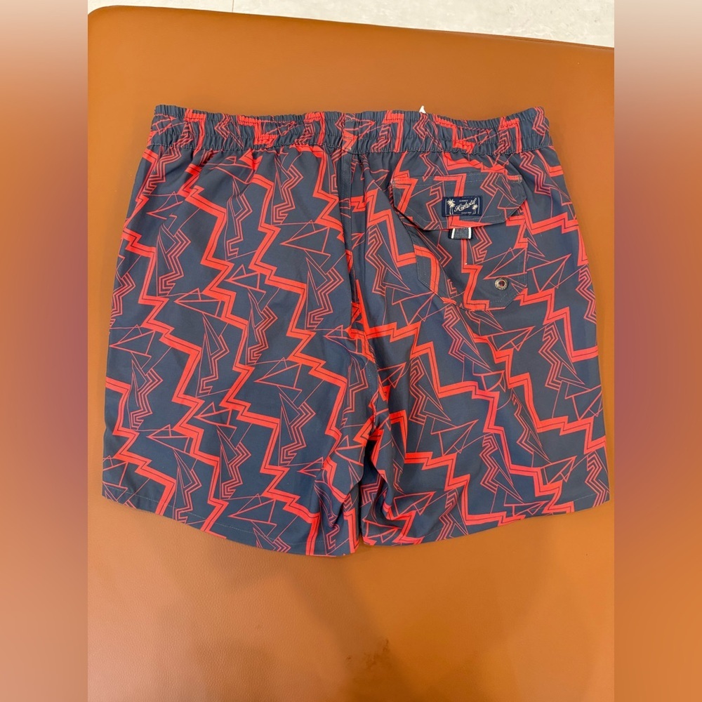 Red and Gray Men's Swim Shorts - Picture 3 of 3
